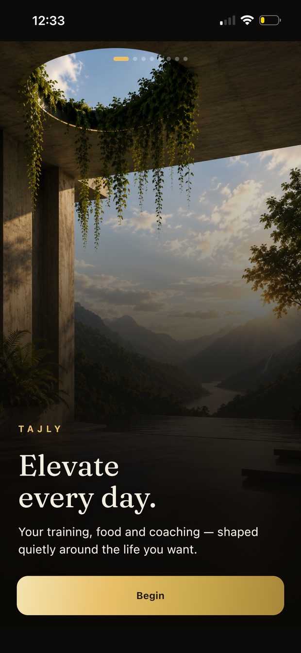 TAJLY welcome screen