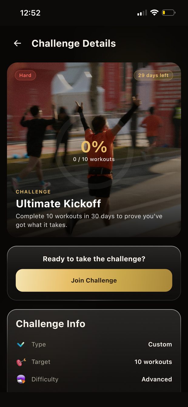 Challenge details screen
